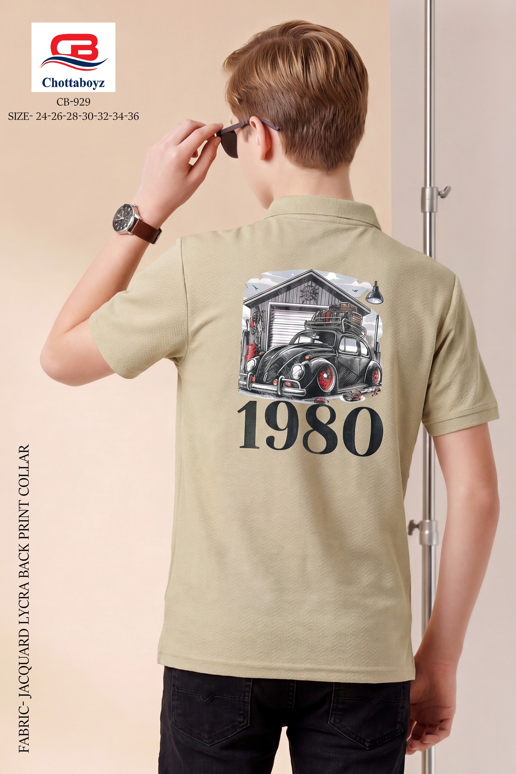 Boys Polo T-Shirt | Kids Jacquard Lycra Casual Wear | Premium Tee - view 2