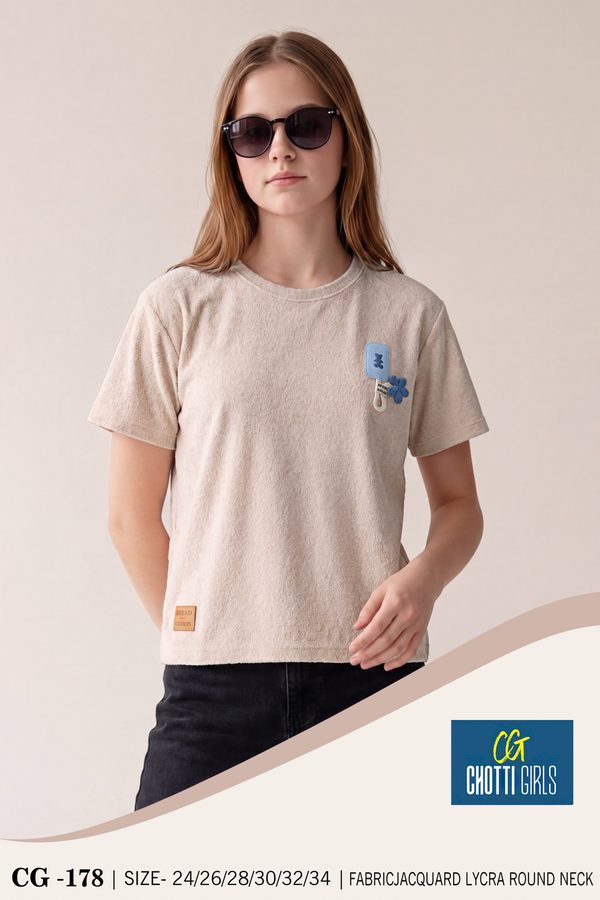 Girls Jacquard Crop Top