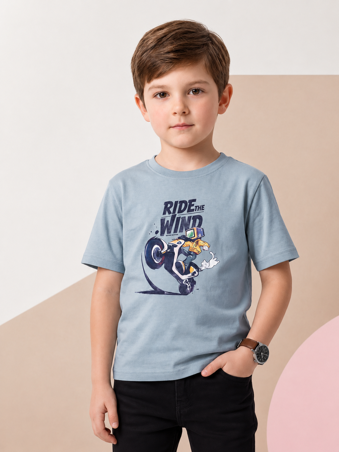 Boys Printed Pure Cotton T-Shirt - CB-948