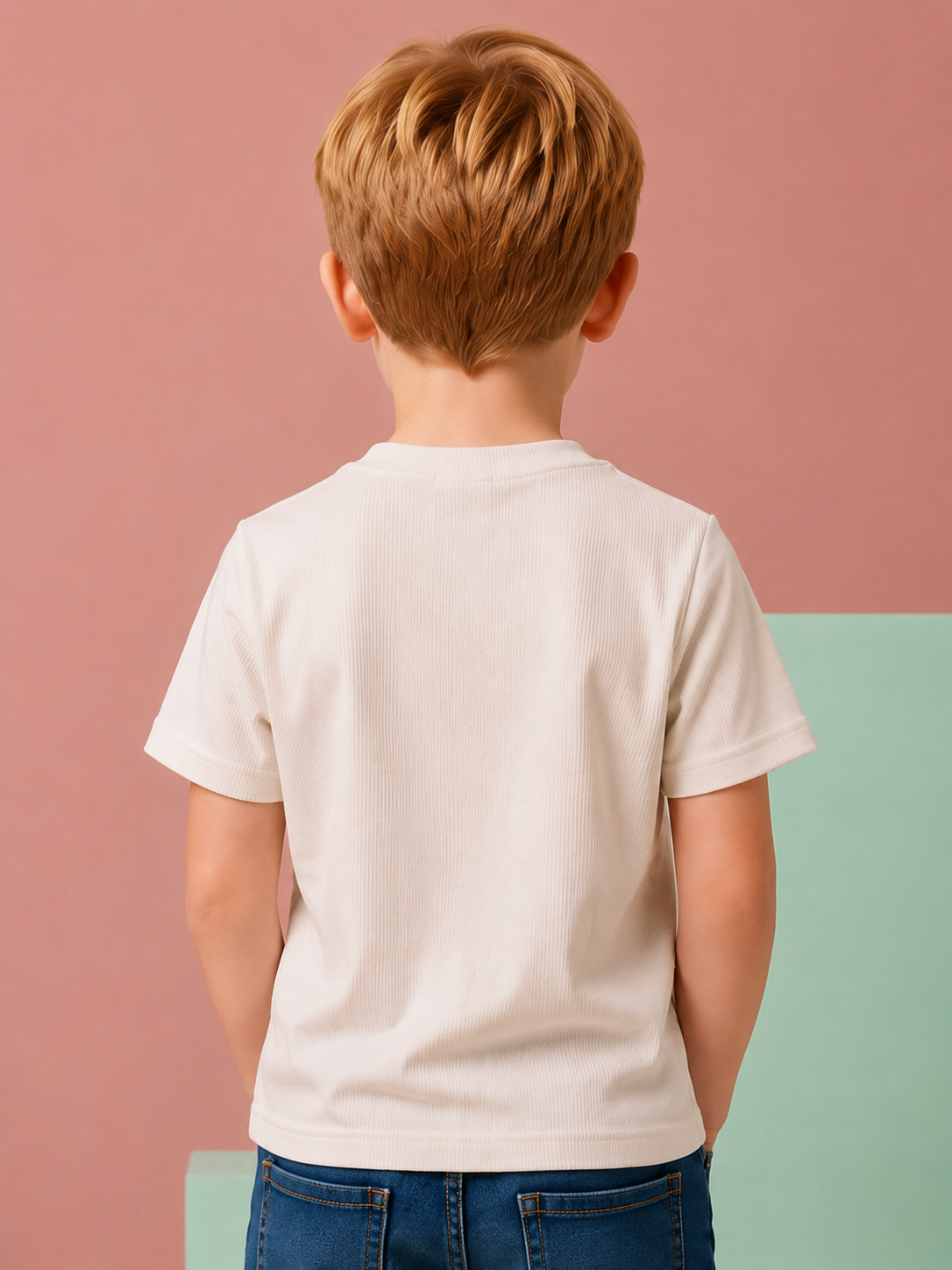 Boys Jacquard Round Neck T-Shirt - view 2