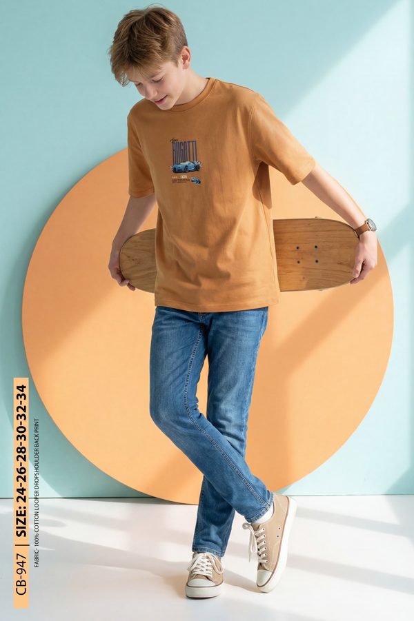 Boys Oversized Back Print T-Shirt - CB-947