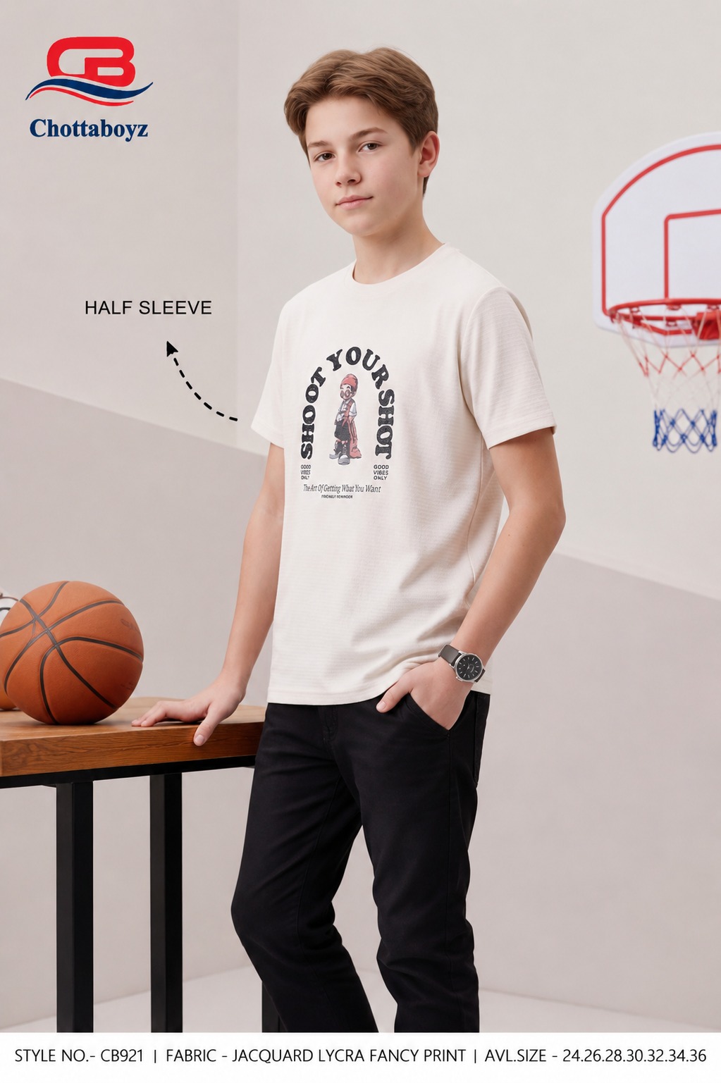 Boys Solid Regular Fit Round Neck Half Sleeve T-Shirt - view 2