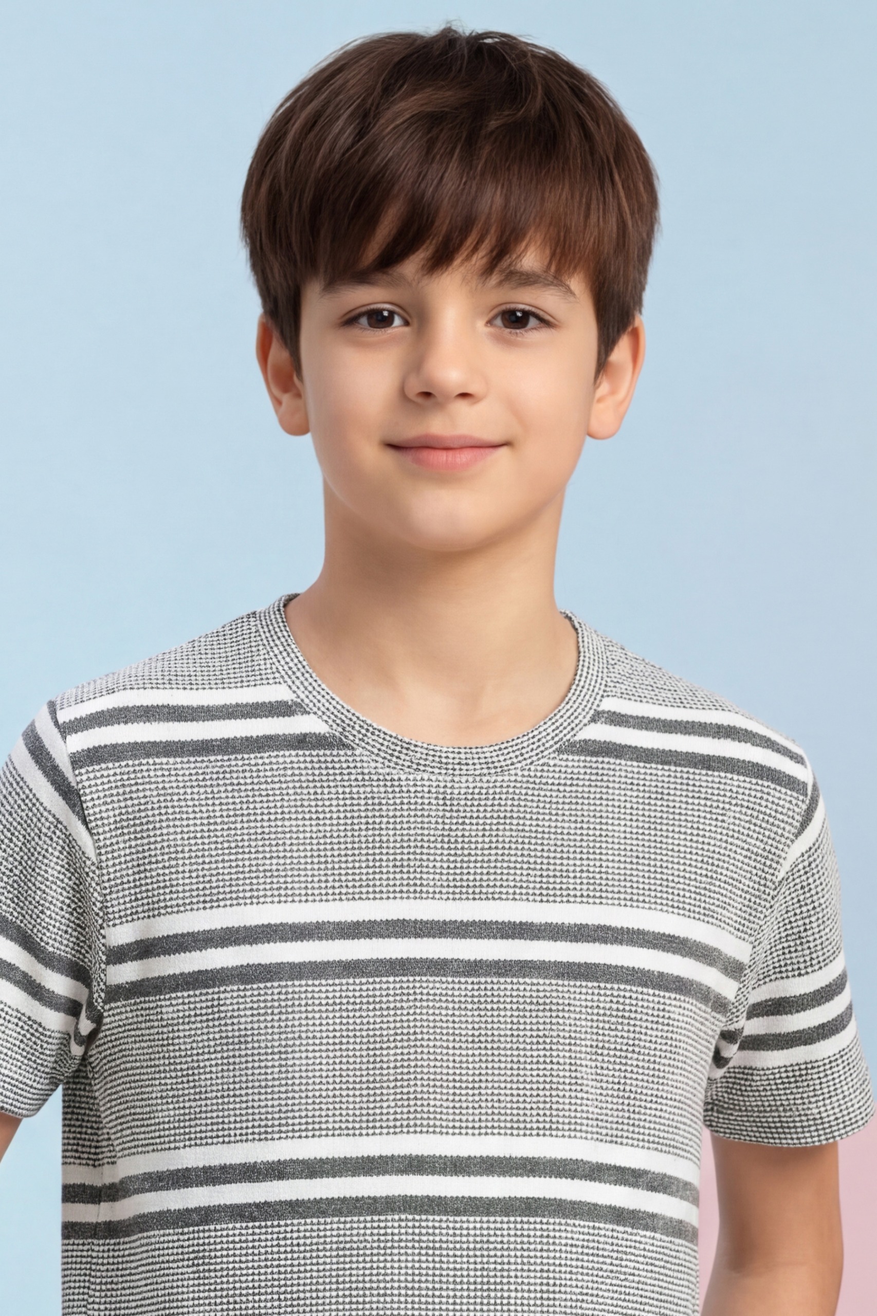 Boys Popcorn Texture Round Neck T-Shirt
