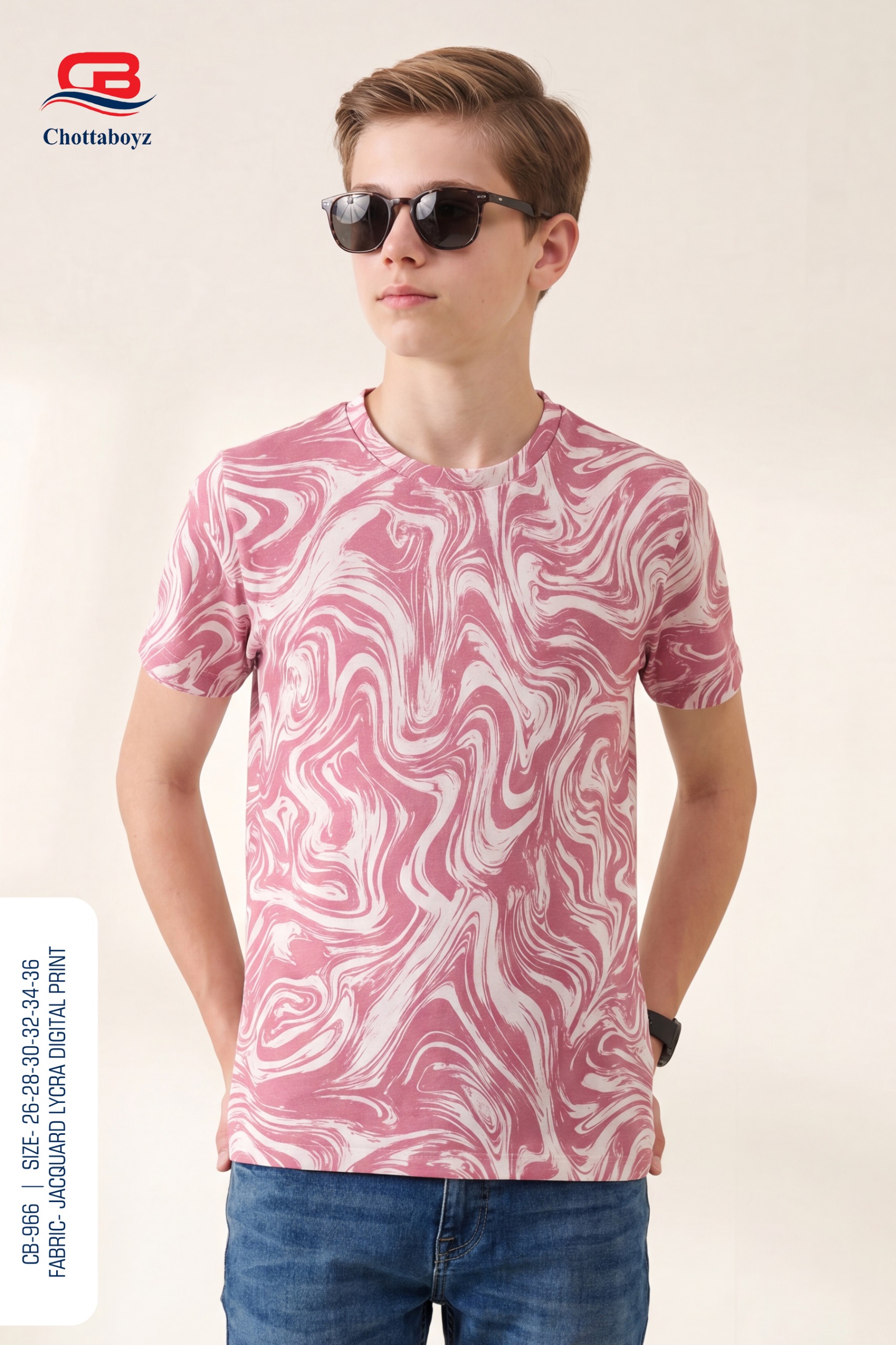Boys Digital Print Round Neck Half Sleeve T-Shirt - CB-966