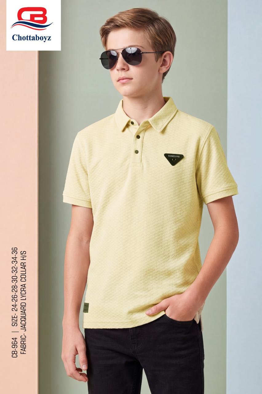 Boys' Jacquard Lycra Polo T-Shirt | Premium Casual Wear