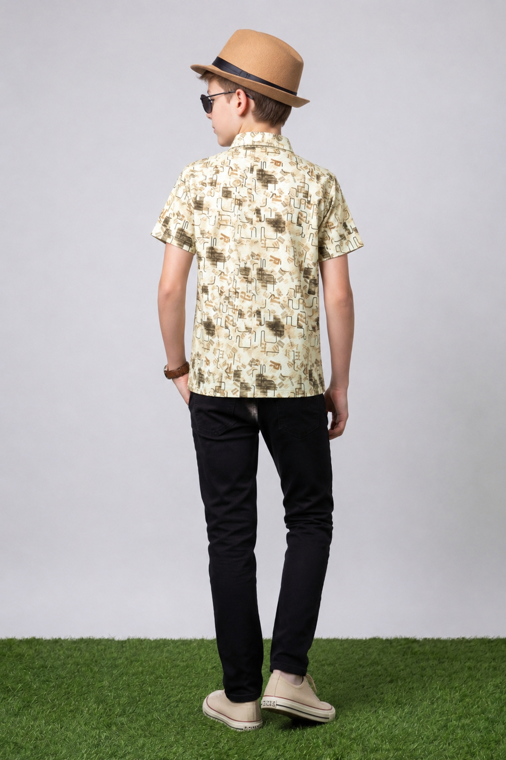 Boys Printed Polo Collar T-Shirt - view 2