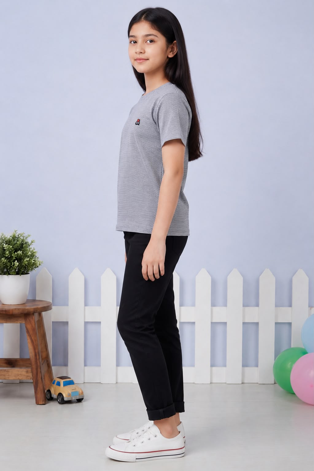 Girls Casual Crop Top Round Neck Half Sleeve T-Shirt - view 2
