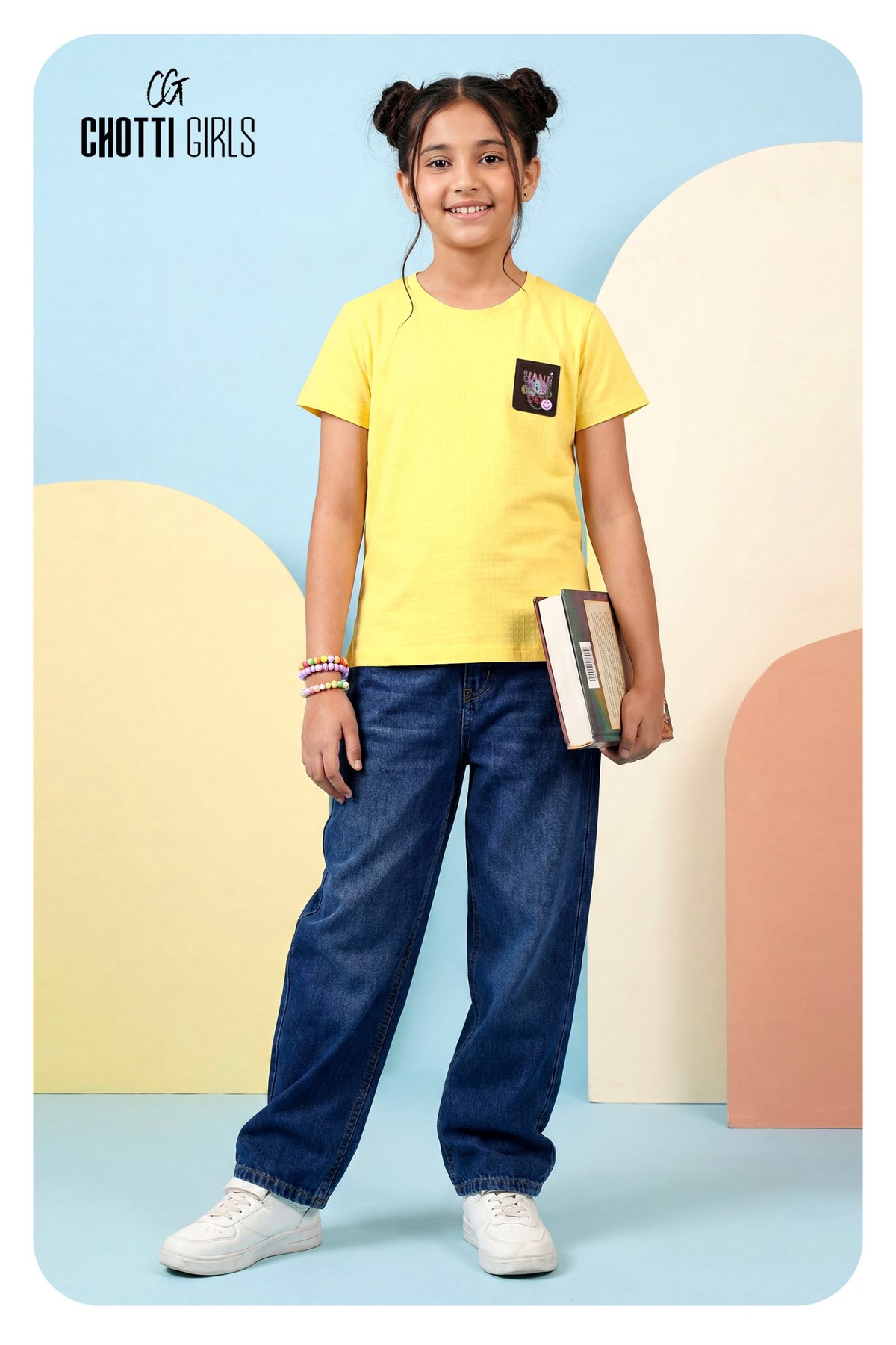Girls Basic Round Neck Half Sleeve T-Shirt - CG-159