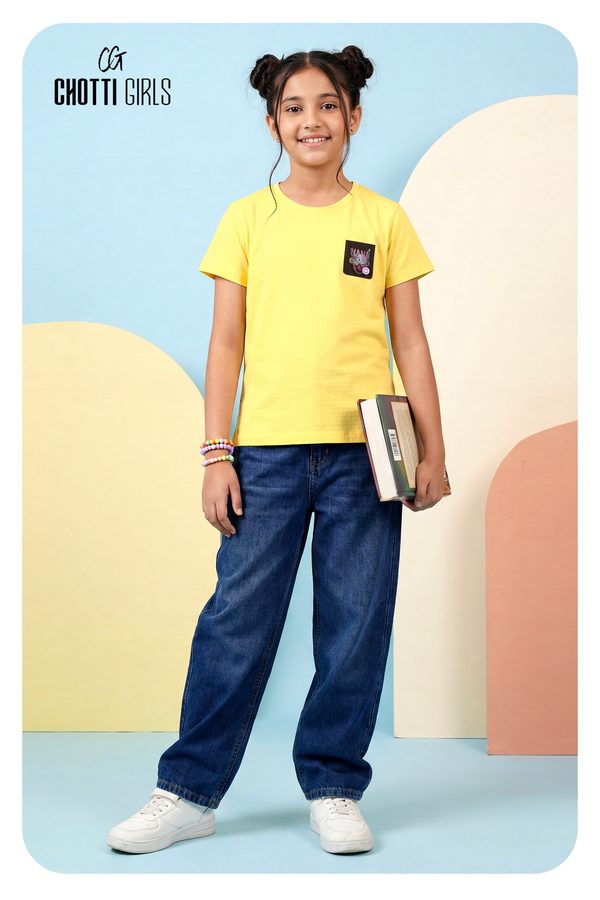 Girls Basic Round Neck Half Sleeve T-Shirt - CG-159