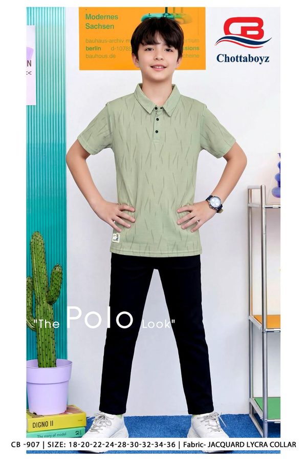 Boys Casual Polo Neck Half Sleeve T-Shirt - CB-907