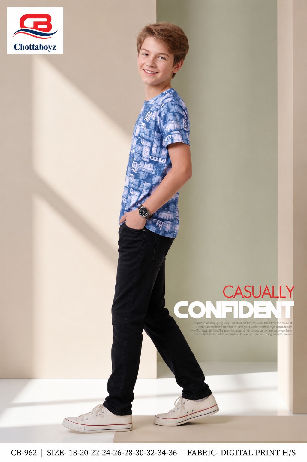 Boys Digital Print Round Neck Half Sleeve T-Shirt - view 2