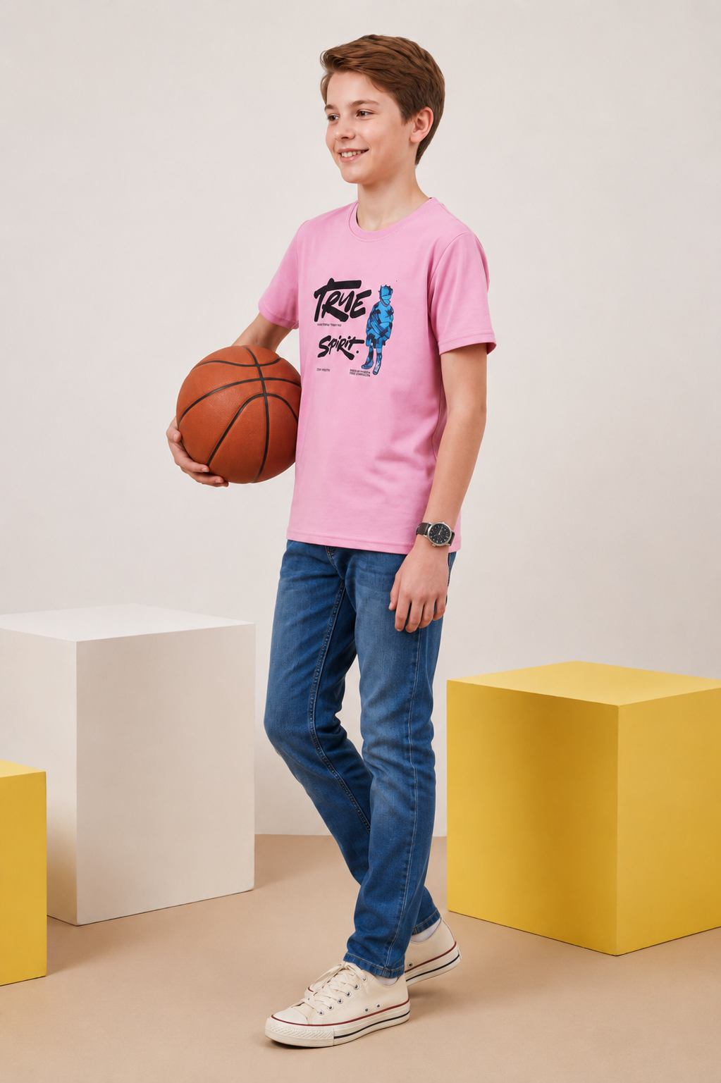 Boys Graphic Print Round Neck T-Shirt - view 3