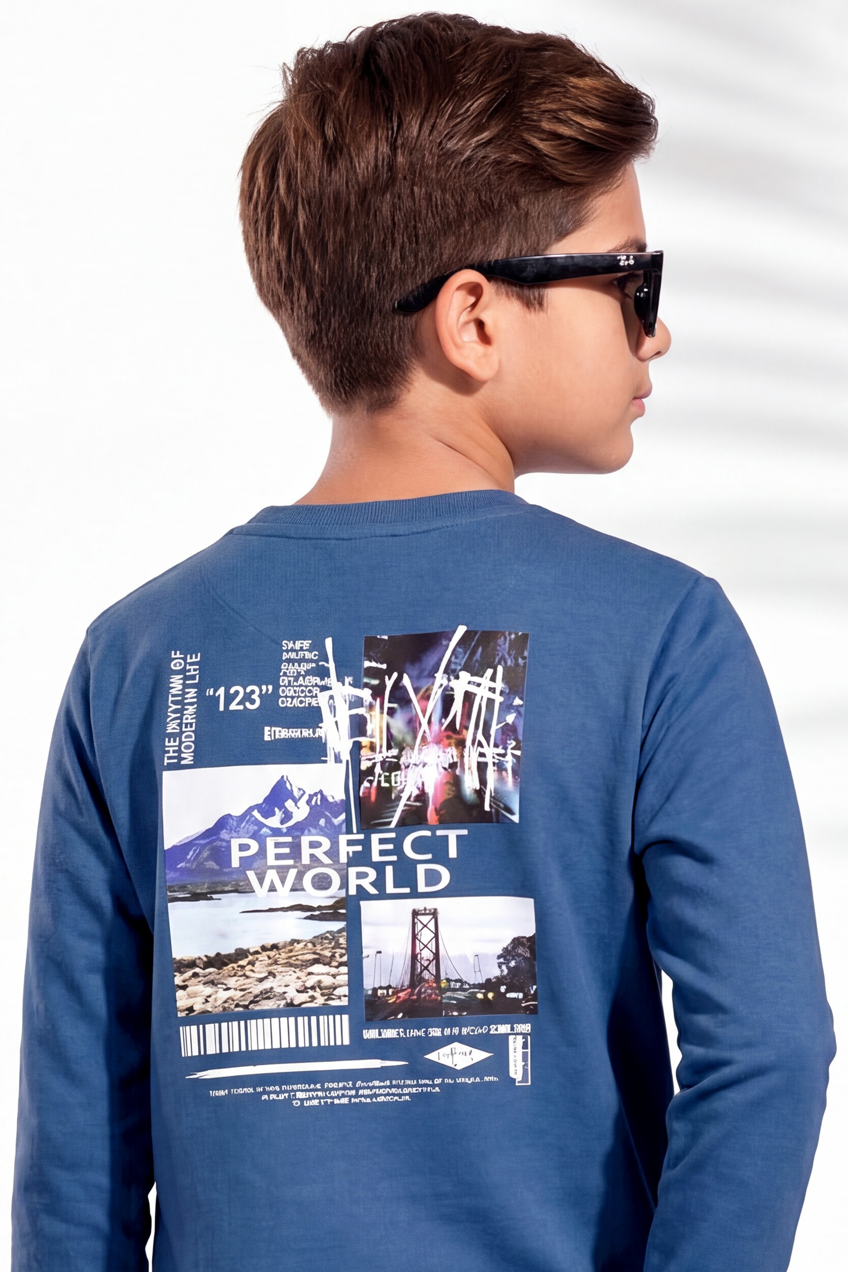 Boys Back Print Round Neck Full Sleeve T-Shirt - view 2
